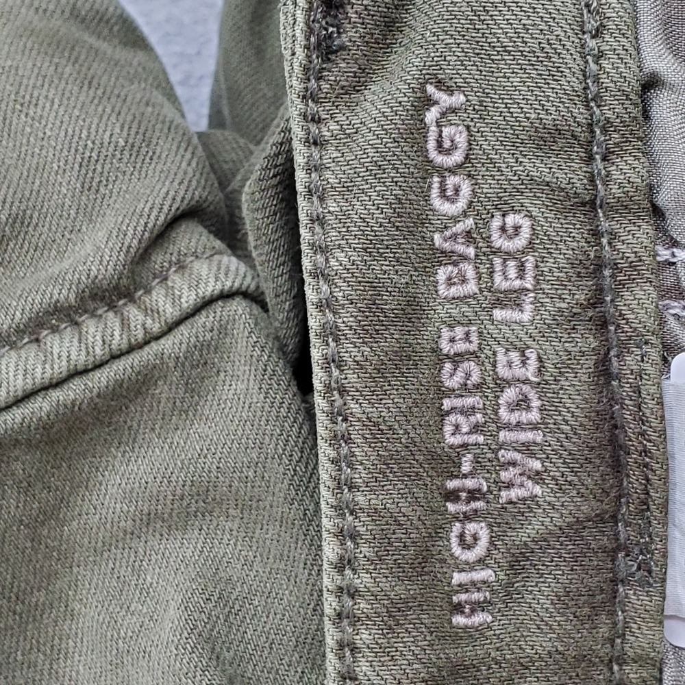 American Eagle Outfitters Women Pants 12 Green Cargo Wide-Leg High Rise Baggy - Picture 3 of 15
